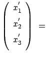 $\displaystyle \left( \begin{array}{c} x^{'}_{1}  [2mm] x^{'}_{2}  [2mm] x^{'}_{3}  [2mm] \end{array} \right)  =
$