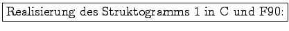 \fbox{Realisierung des Struktogramms 1 in C und F90:}