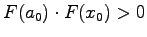 $F(a_{0})\cdot F(x_{0}) > 0$